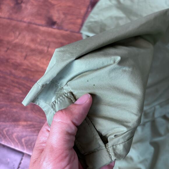 Woolrich Women's Large Windbreaker Hooded Zip Up Jacket Green - Picture 4 of 9